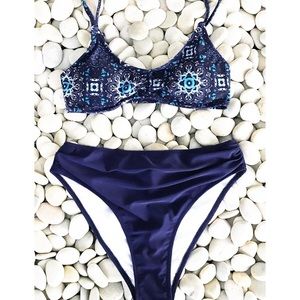 NWT Cupshe Blue High-Waisted Bikini